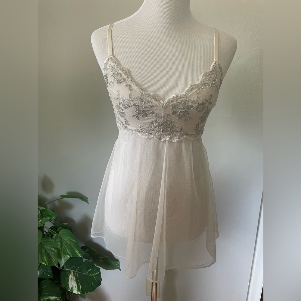 B Victoria's secret white bridal lingerie babydoll dress